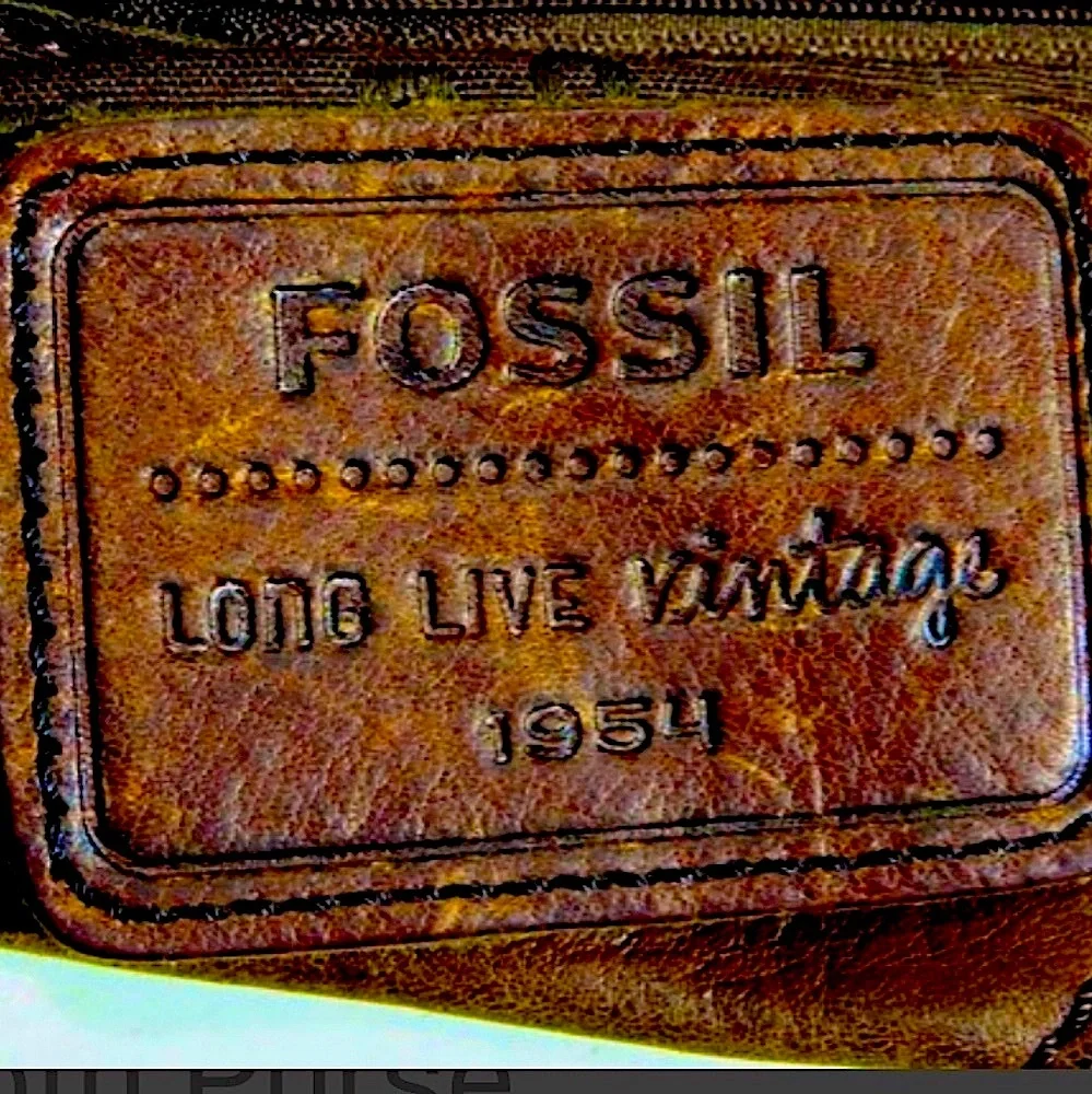 RARE Fossil Desi Flower Hobo Y2K Bag Genuine Leather Purse Key Fob Charm